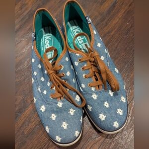 Keds Blue and Brown Lace-Up Sneakers